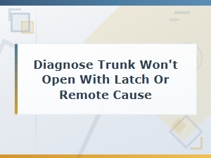 Diagnose Trunk Won't Open with Latch or Remote Cause