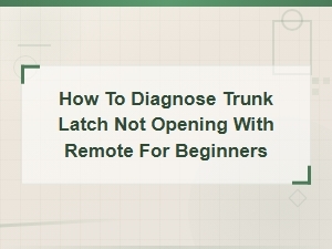 How to Diagnose Trunk Latch Not Opening with Remote for Beginners